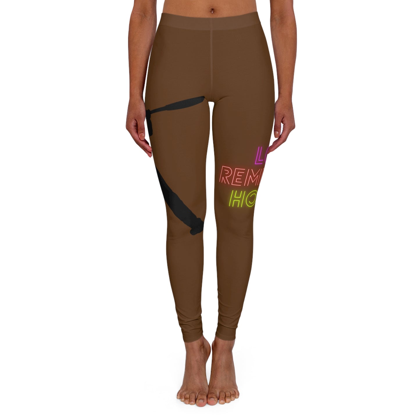 Women's Spandex Leggings: Baseball Brown