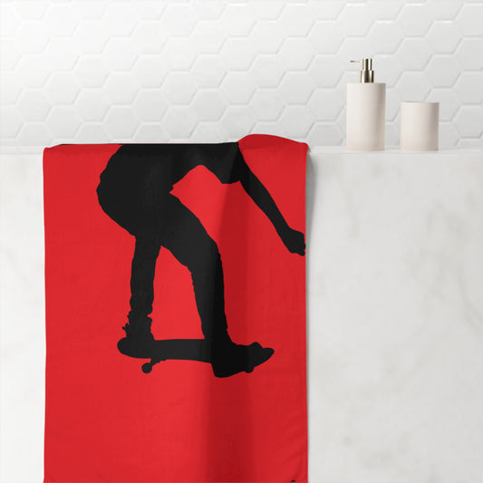 Mink-Cotton Towel: Skateboarding Red