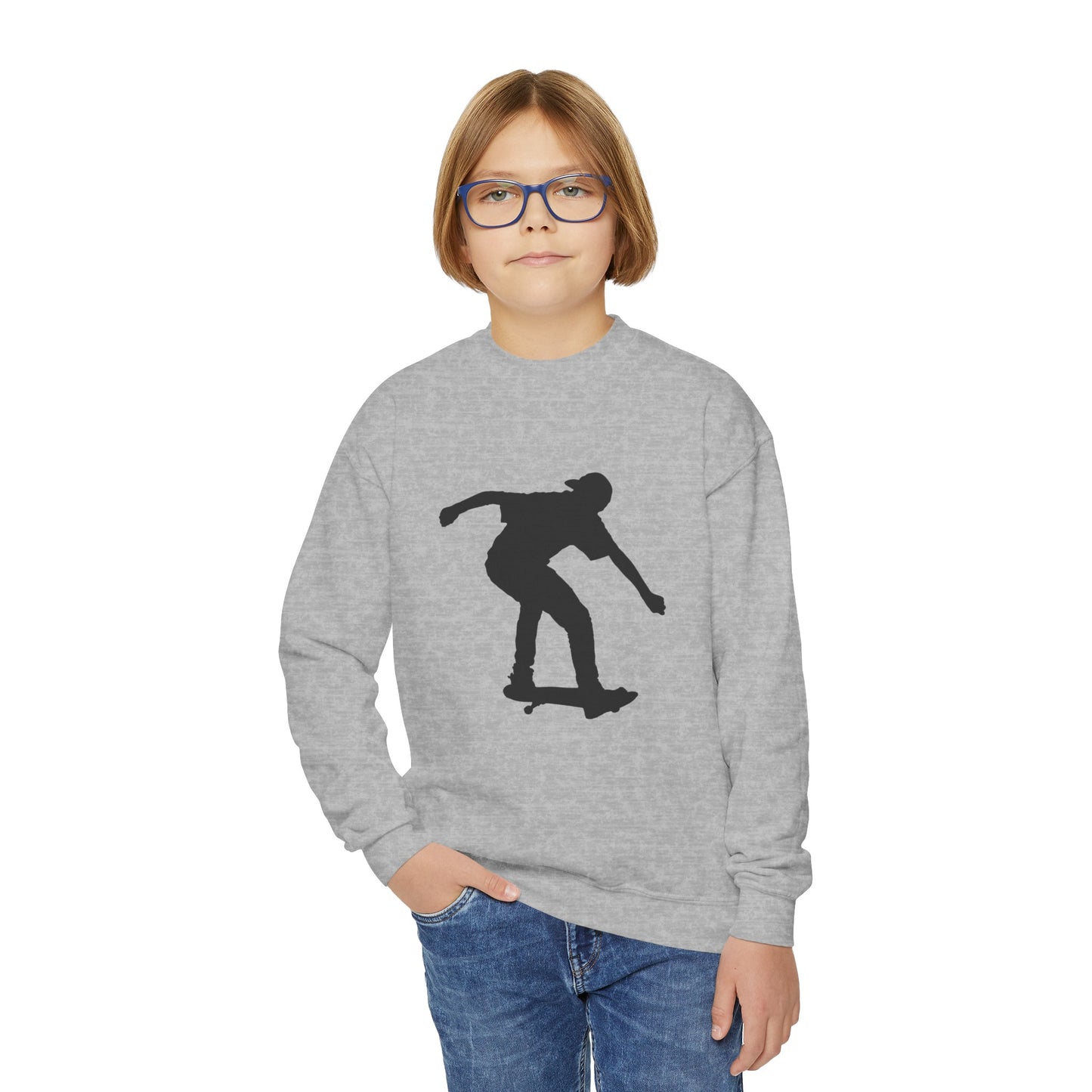 Youth Crewneck Sweatshirt: Skateboarding