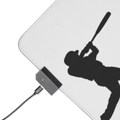 LED Gaming Mouse Pad: Baseball White