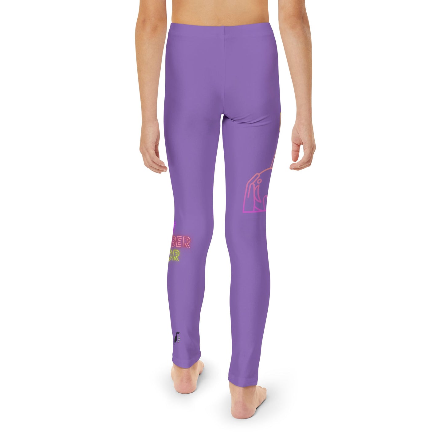 Youth Full-Length Leggings: Bowling Lite Purple