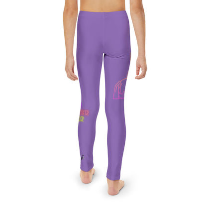 Youth Full-Length Leggings: Bowling Lite Purple