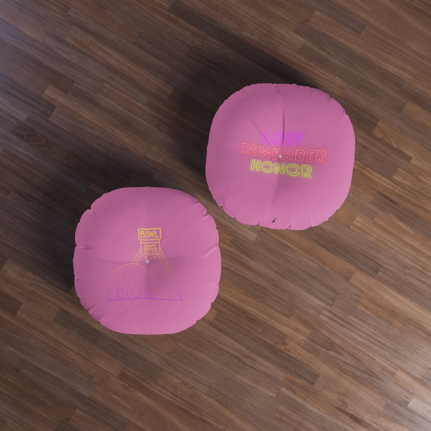 Tufted Floor Pillow, Round: Bowling Lite Pink