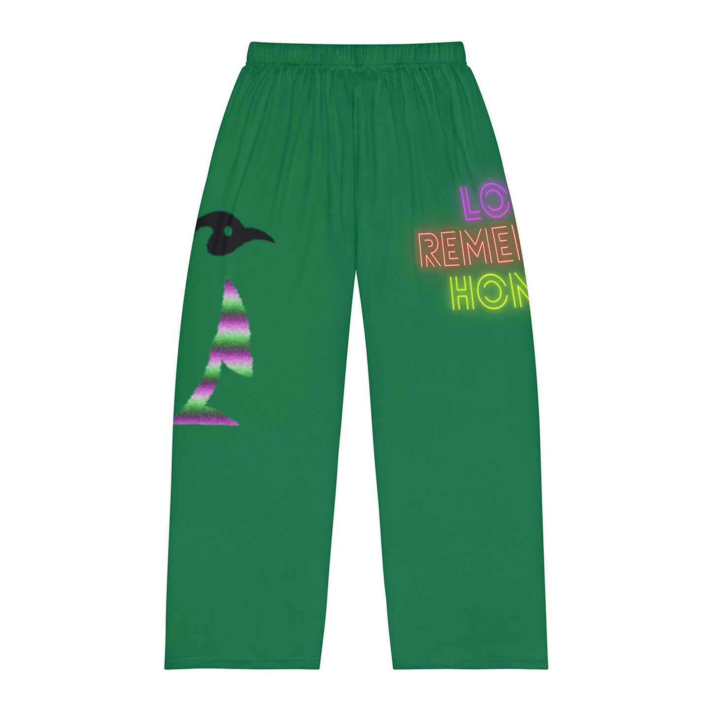 Men's Pajama Pants: Crazy Penguin World Logo Dark Green