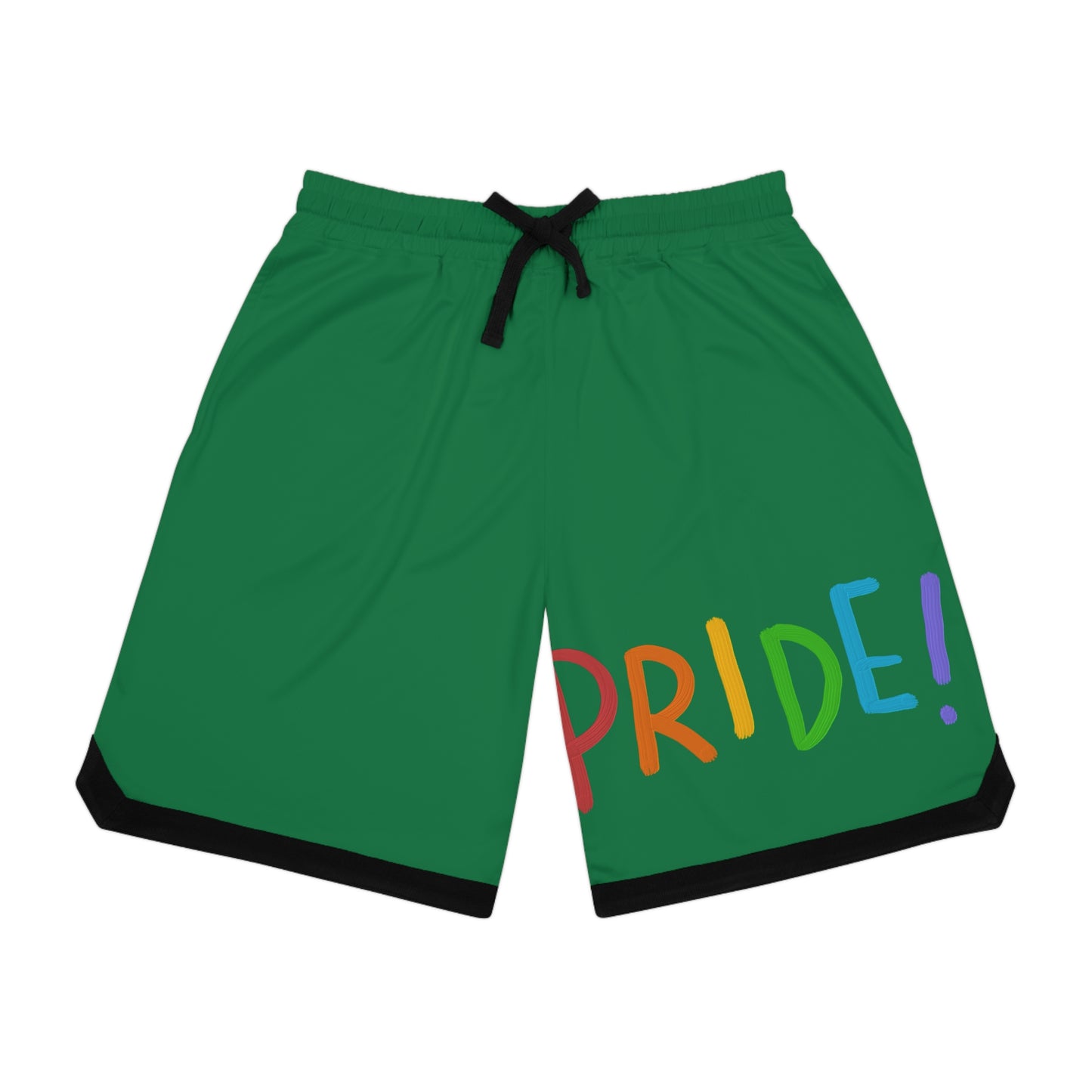 Basketball Rib Shorts: LGBTQ Pride Dark Green