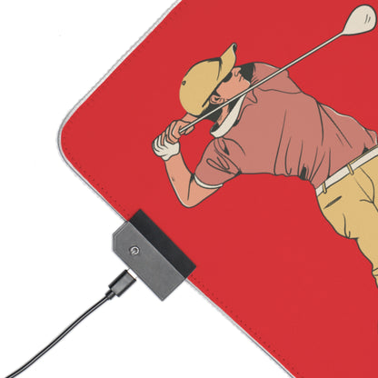 LED Gaming Mouse Pad: Golf Red