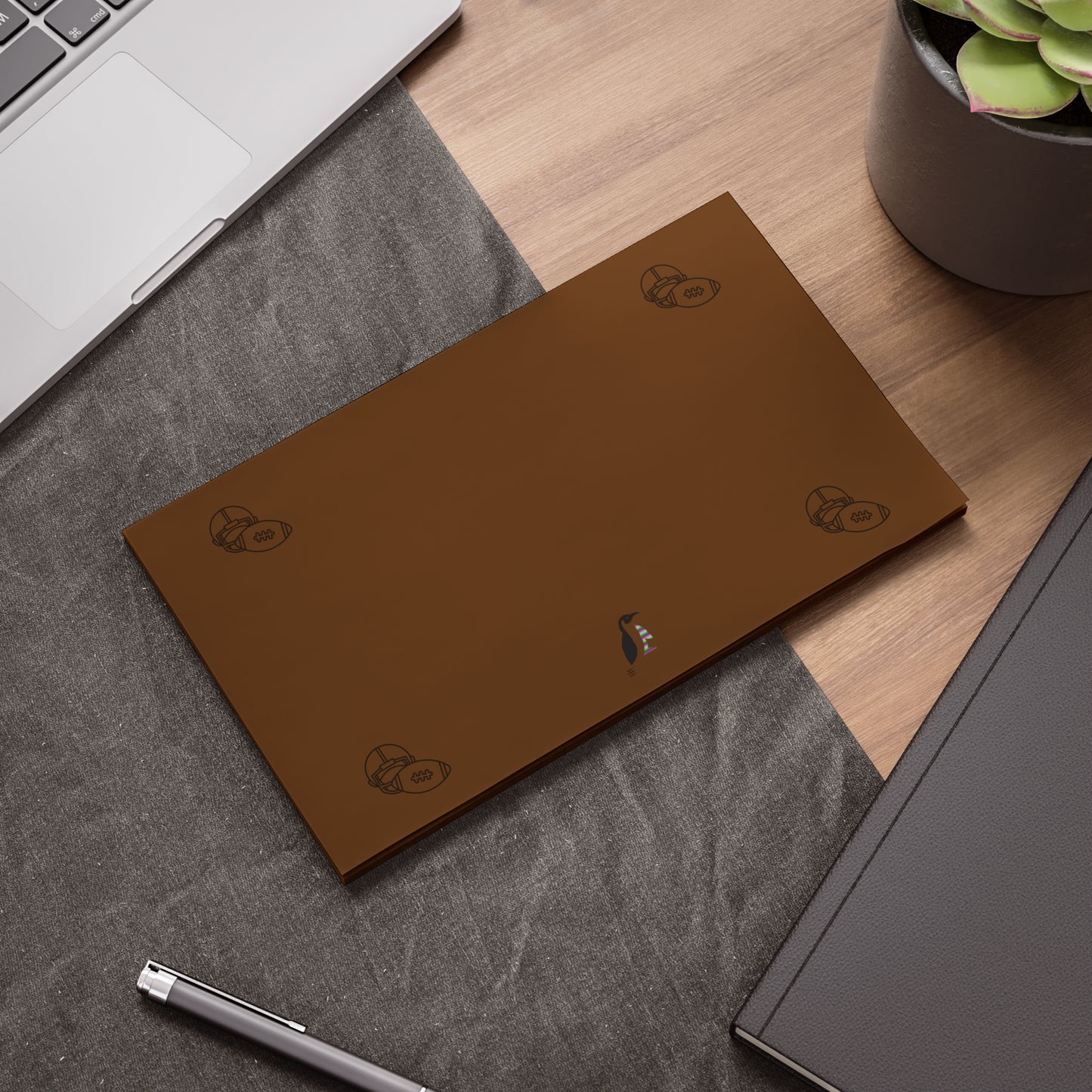 Post-it® Note Pads: Football Brown