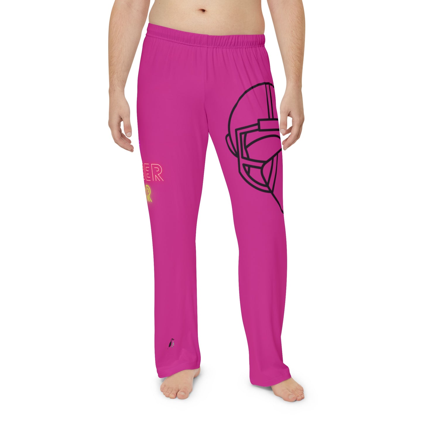 Men's Pajama Pants: Football Pink