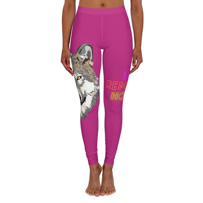 Women's Spandex Leggings: Wolves Pink