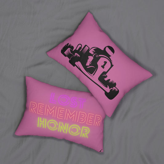 Spun Polyester Lumbar Pillow: Racing Lite Pink