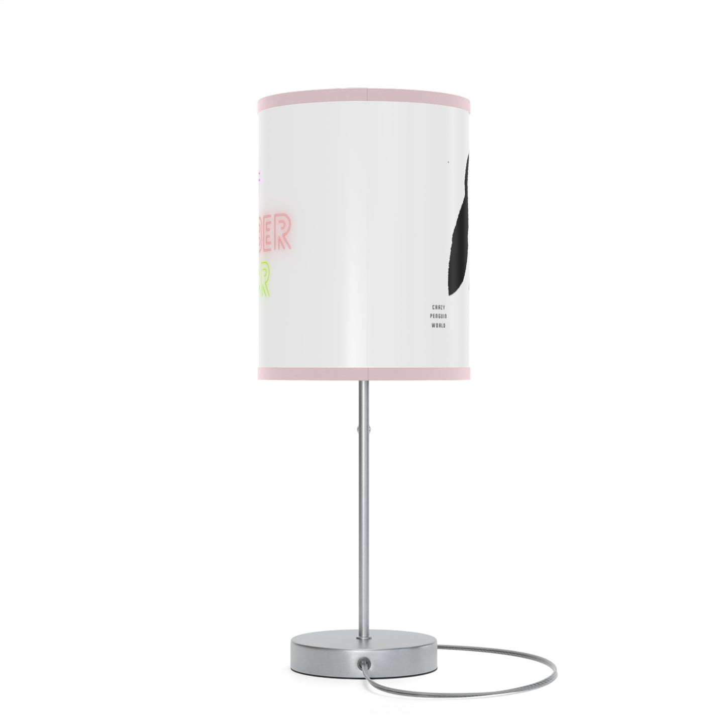 Lamp on a Stand, US|CA plug: Crazy Penguin World Logo White