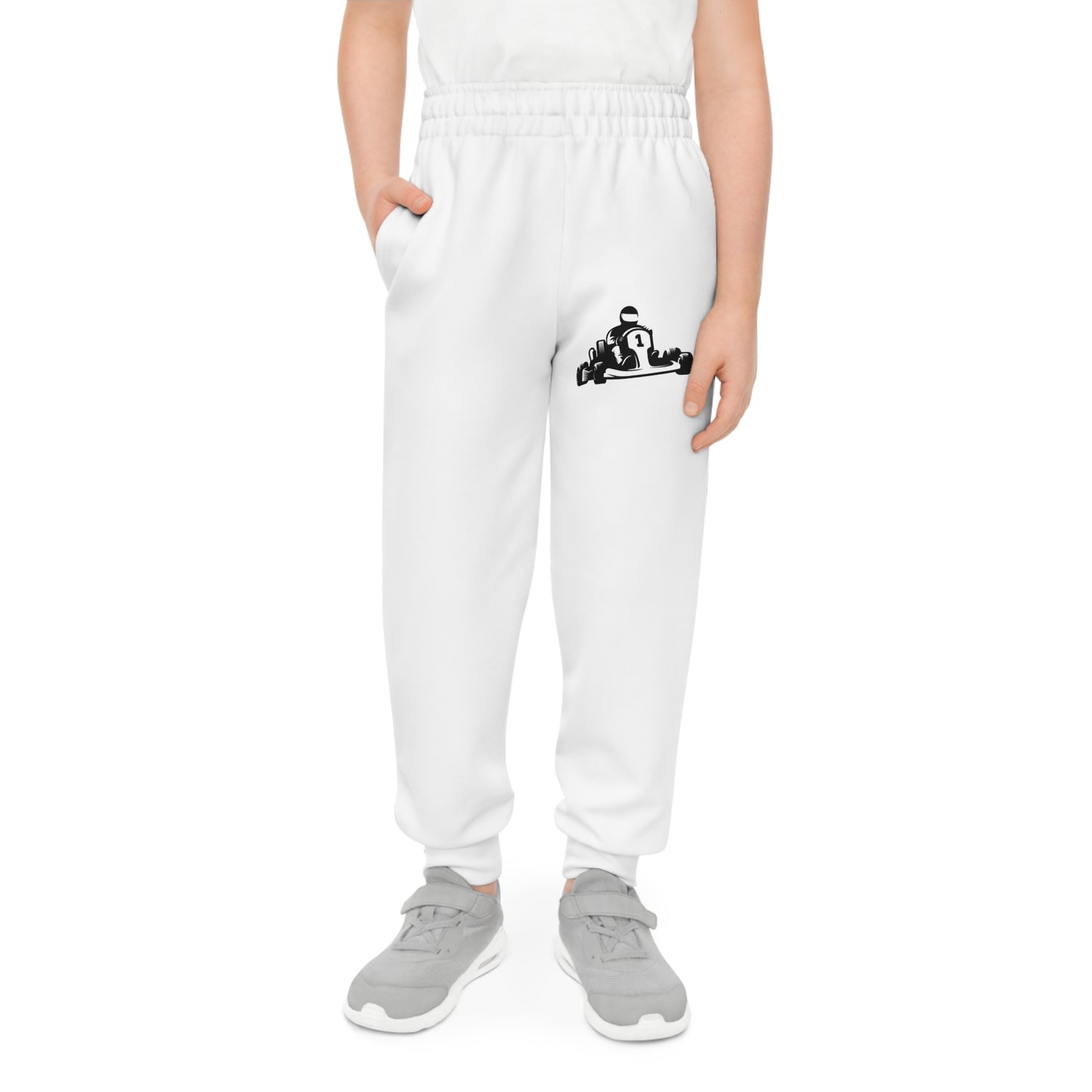 Youth Joggers: Racing White