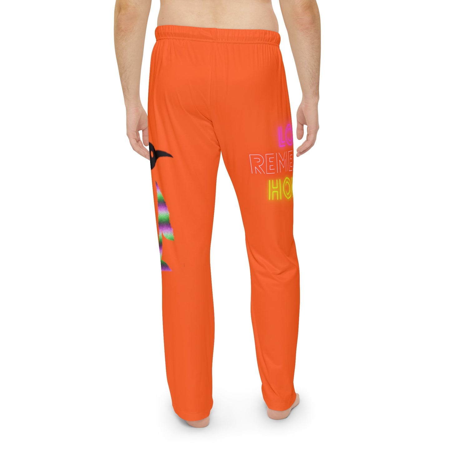 Men's Pajama Pants: Crazy Penguin World Logo Orange