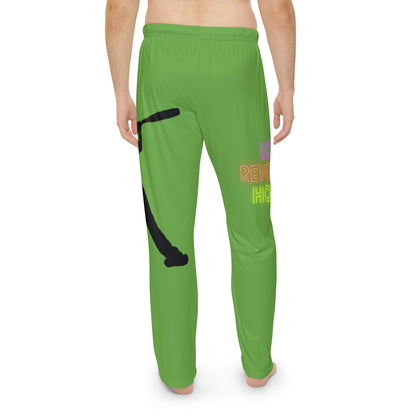 Men's Pajama Pants: Baseball Green