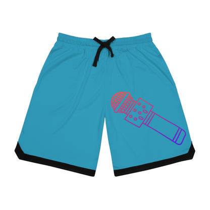 Basketball Rib Shorts: Music Turquoise