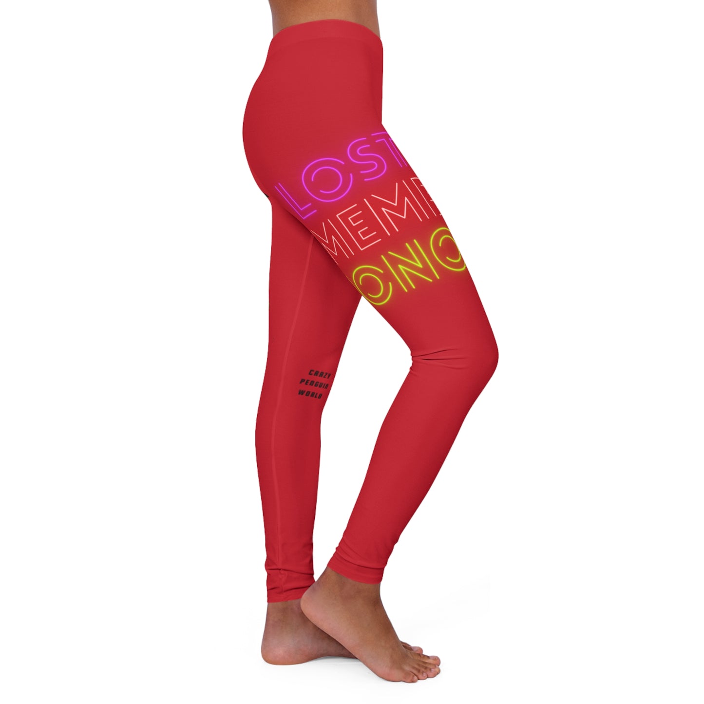 Women's Spandex Leggings: Lost Remember Honor Dark Red