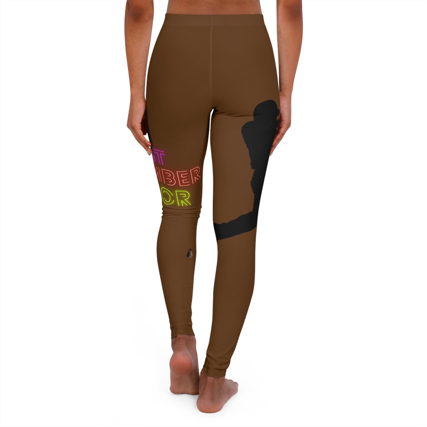 Women's Spandex Leggings: Baseball Brown