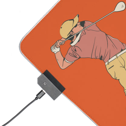 LED Gaming Mouse Pad: Golf Orange