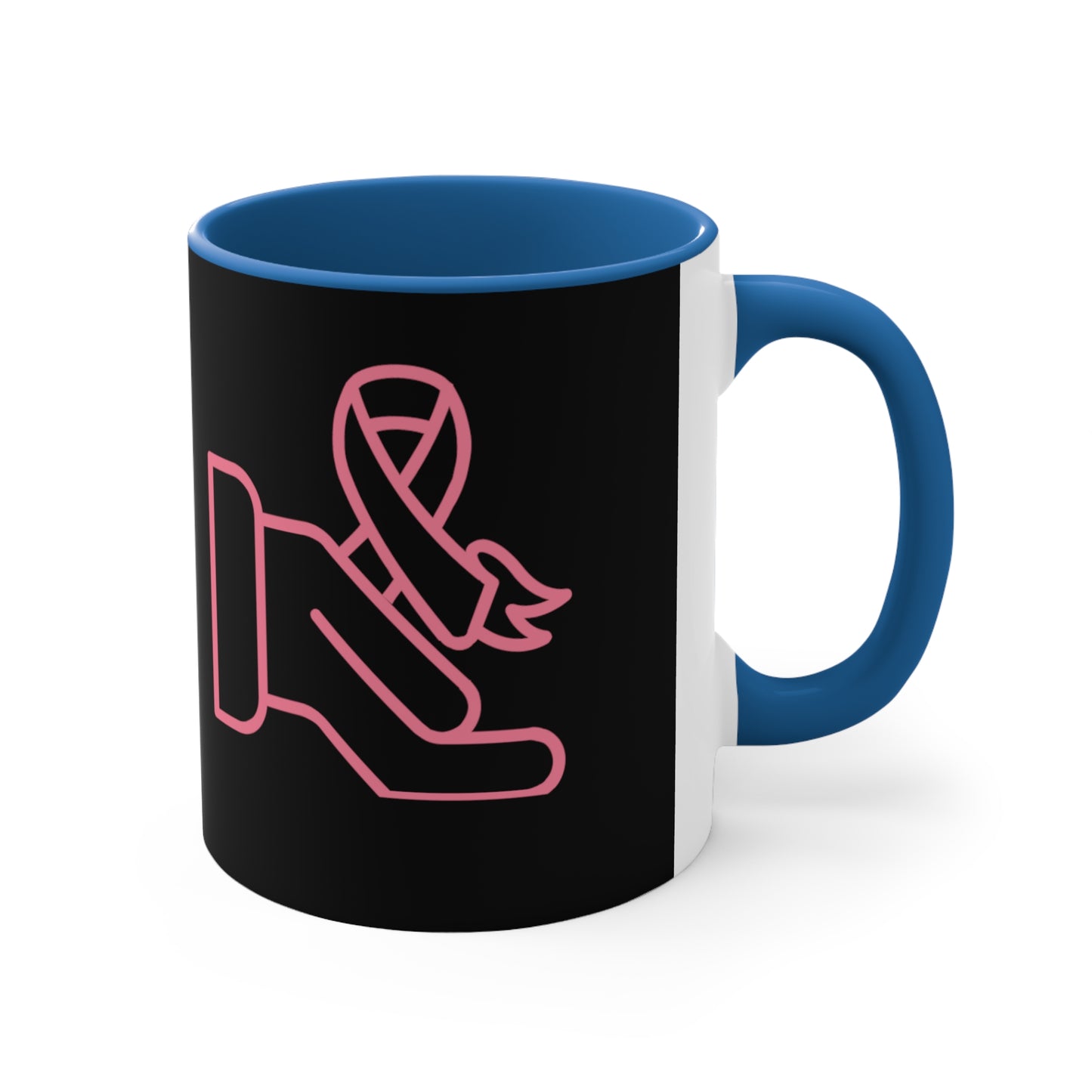 Accent Coffee Mug, 11oz: Fight Cancer Black