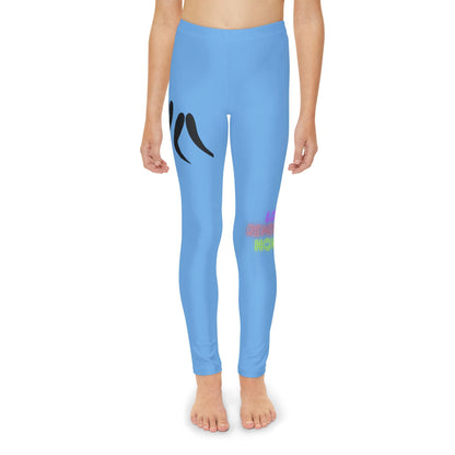 Youth Full-Length Leggings: Wrestling Lite Blue