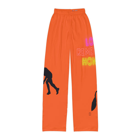 Kids Pajama Pants: Hockey Orange