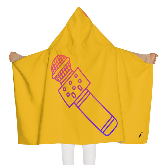 Youth Hooded Towel: Music Yellow