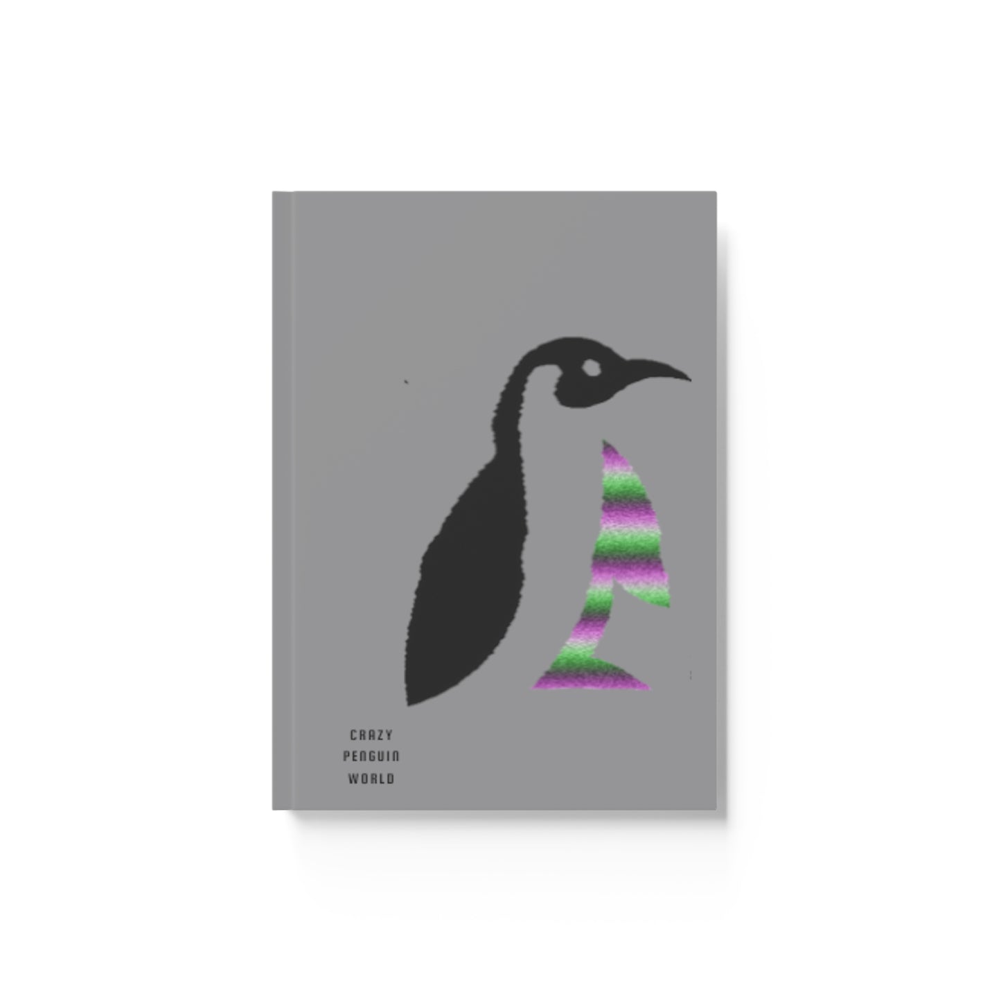 Hard Backed Journal: Crazy Penguin World Logo Grey