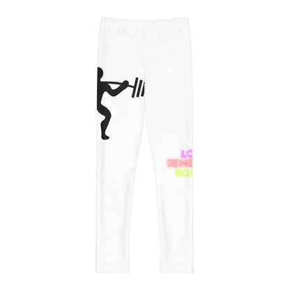 Youth Full-Length Leggings: Weightlifting White