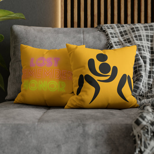 Faux Suede Square Pillow Case: Wrestling Yellow