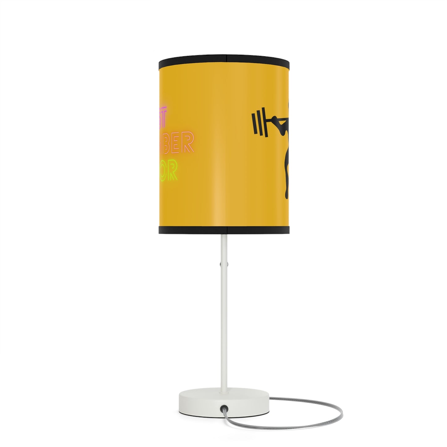 Lamp on a Stand, US|CA plug: Weightlifting Yellow