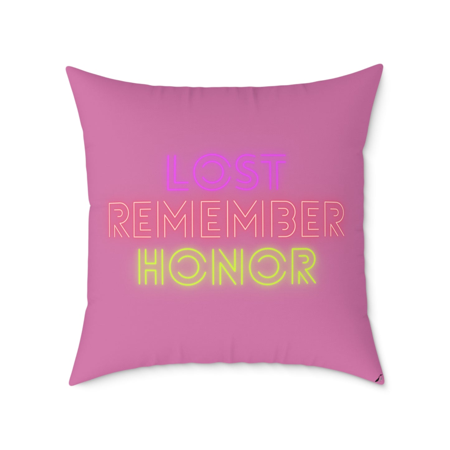 Spun Polyester Pillow: Lost Remember Honor Lite Pink