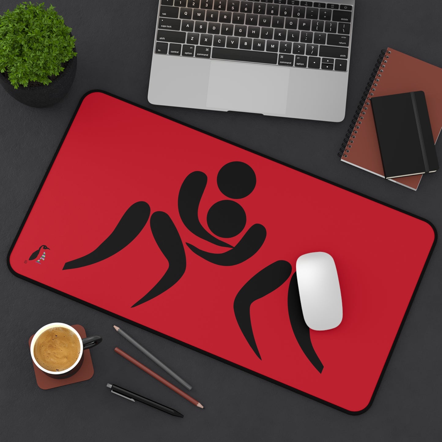 Desk Mat: Wrestling Dark Red