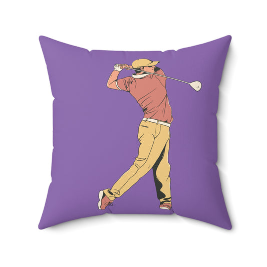 Spun Polyester Square Pillow: Golf Lite Purple