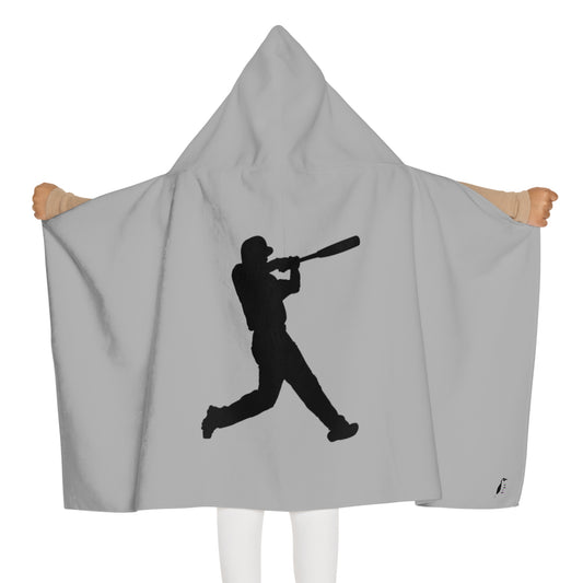 Youth Hooded Towel: Baseball Lite Grey