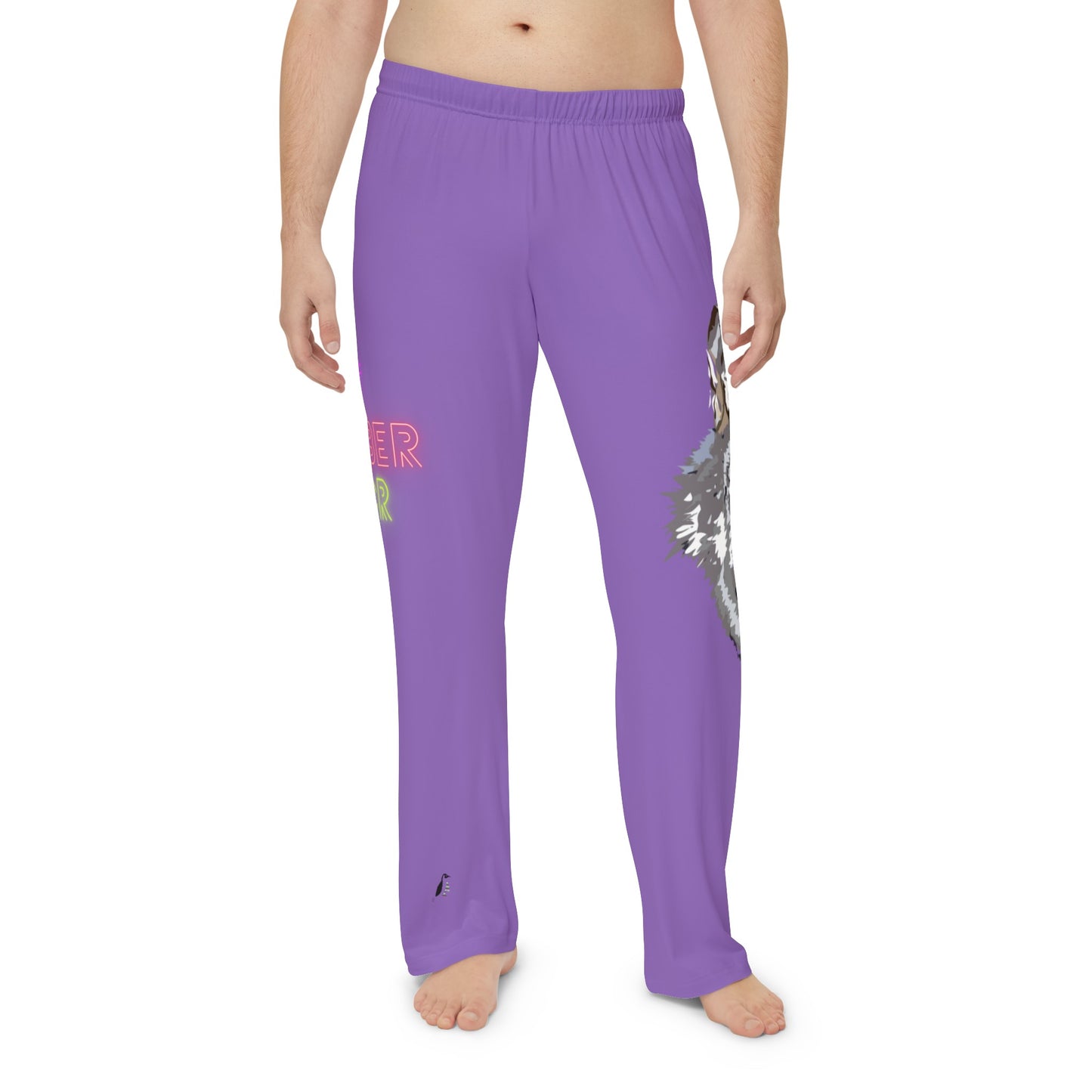 Men's Pajama Pants: Wolves Lite Purple