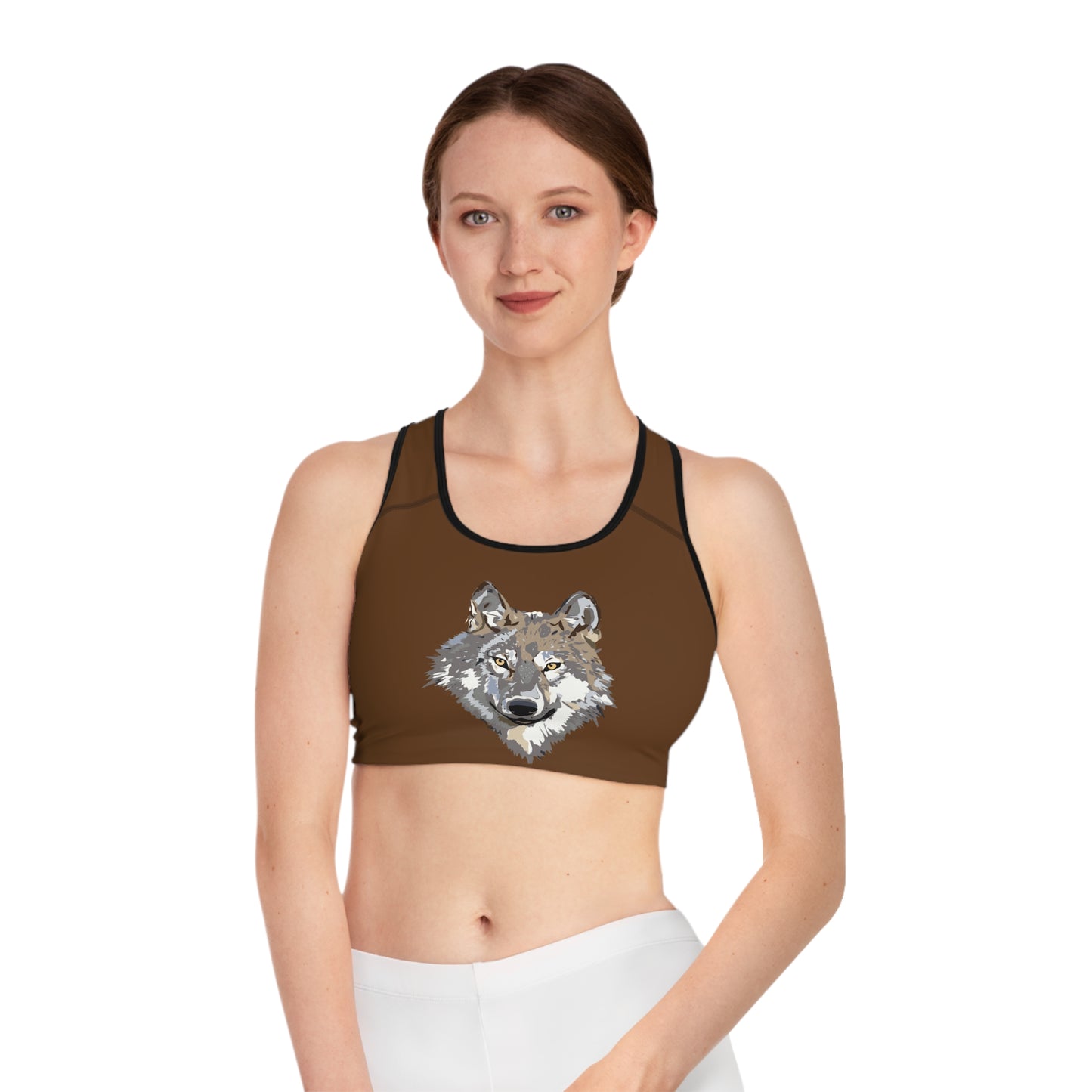 Sports Bra: Wolves Brown