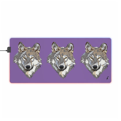 LED Gaming Mouse Pad: Wolves Lite Purple