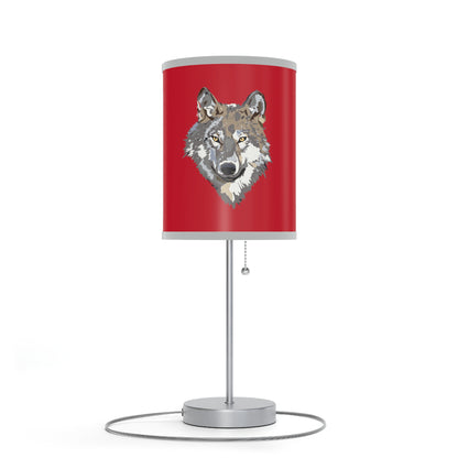 Lamp on a Stand, US|CA plug: Wolves Dark Red