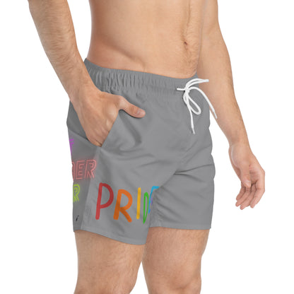 Swim Trunks: LGBTQ Pride Gray