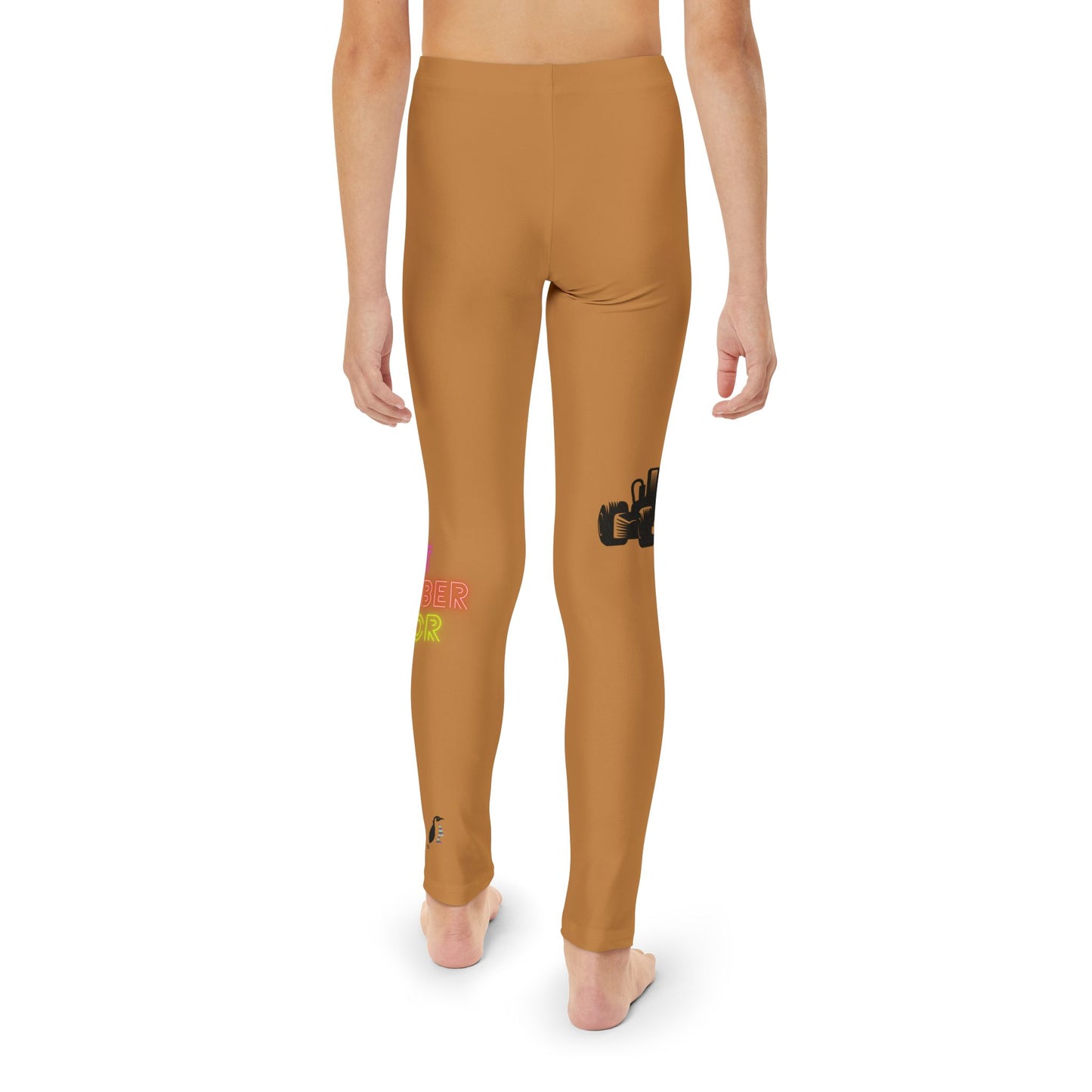 Youth Full-Length Leggings: Racing Lite Brown