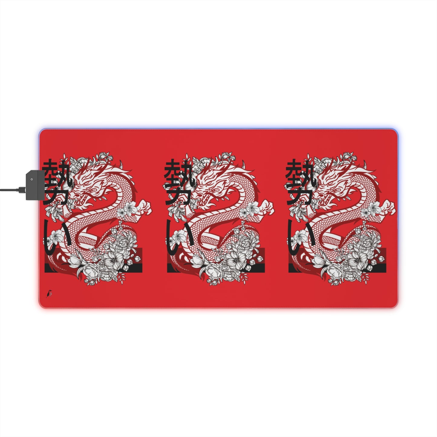 LED Gaming Mouse Pad: Dragons Red