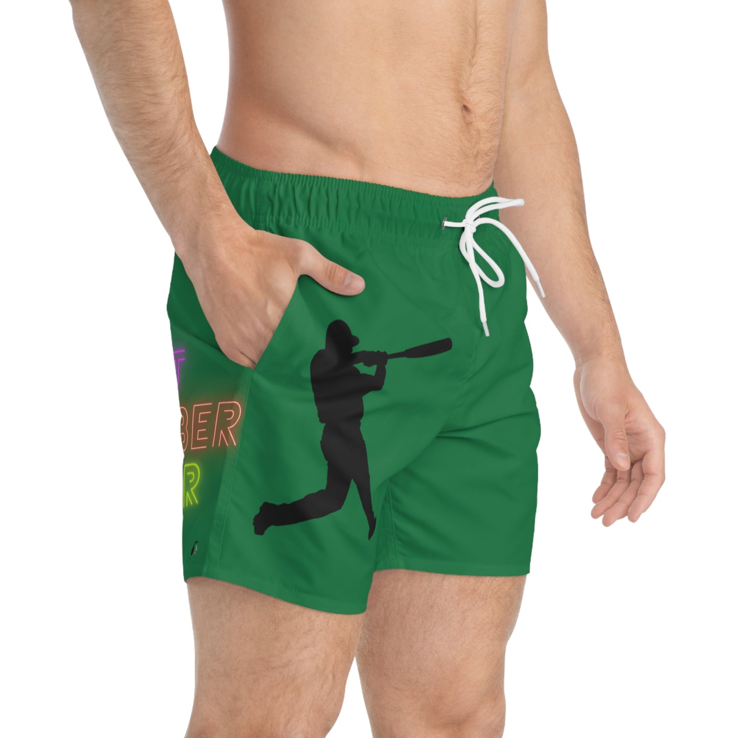 Swim Trunks: Baseball Dark Green