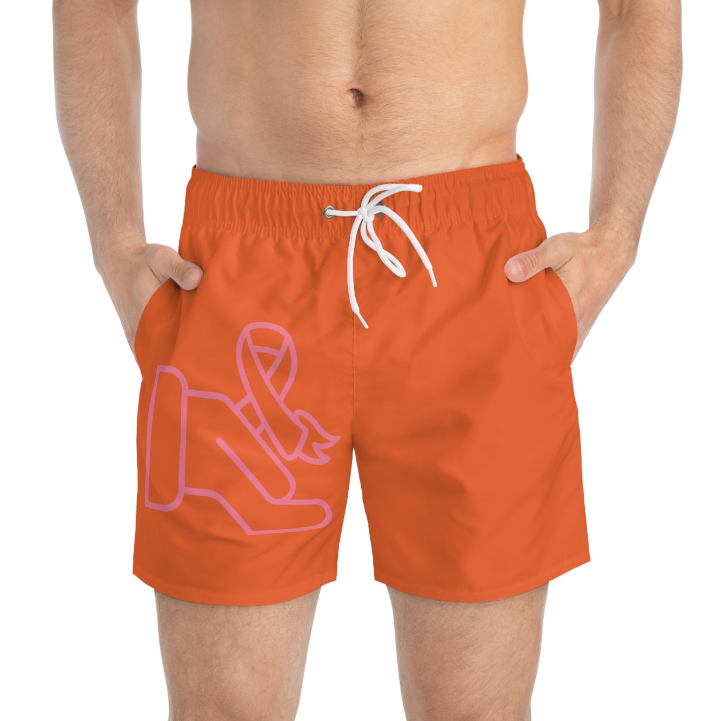 Swim Trunks: Fight Cancer Orange