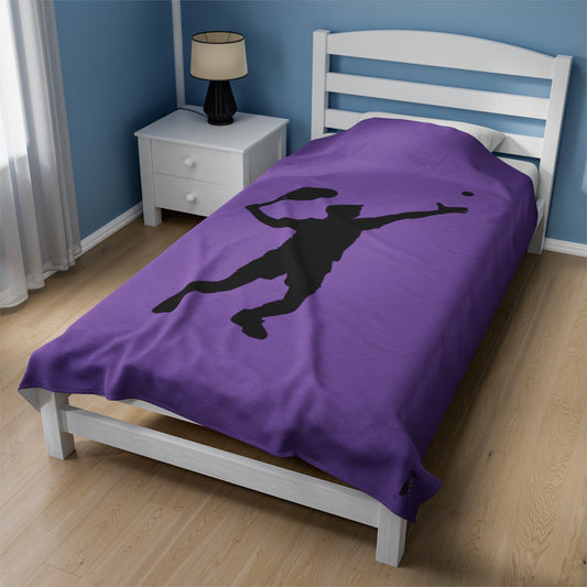 Velveteen Plush Blanket: Tennis Lite Purple