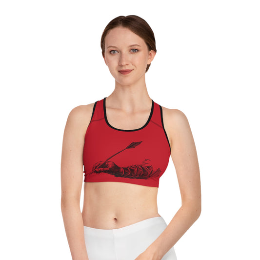 Sports Bra: Writing Dark Red