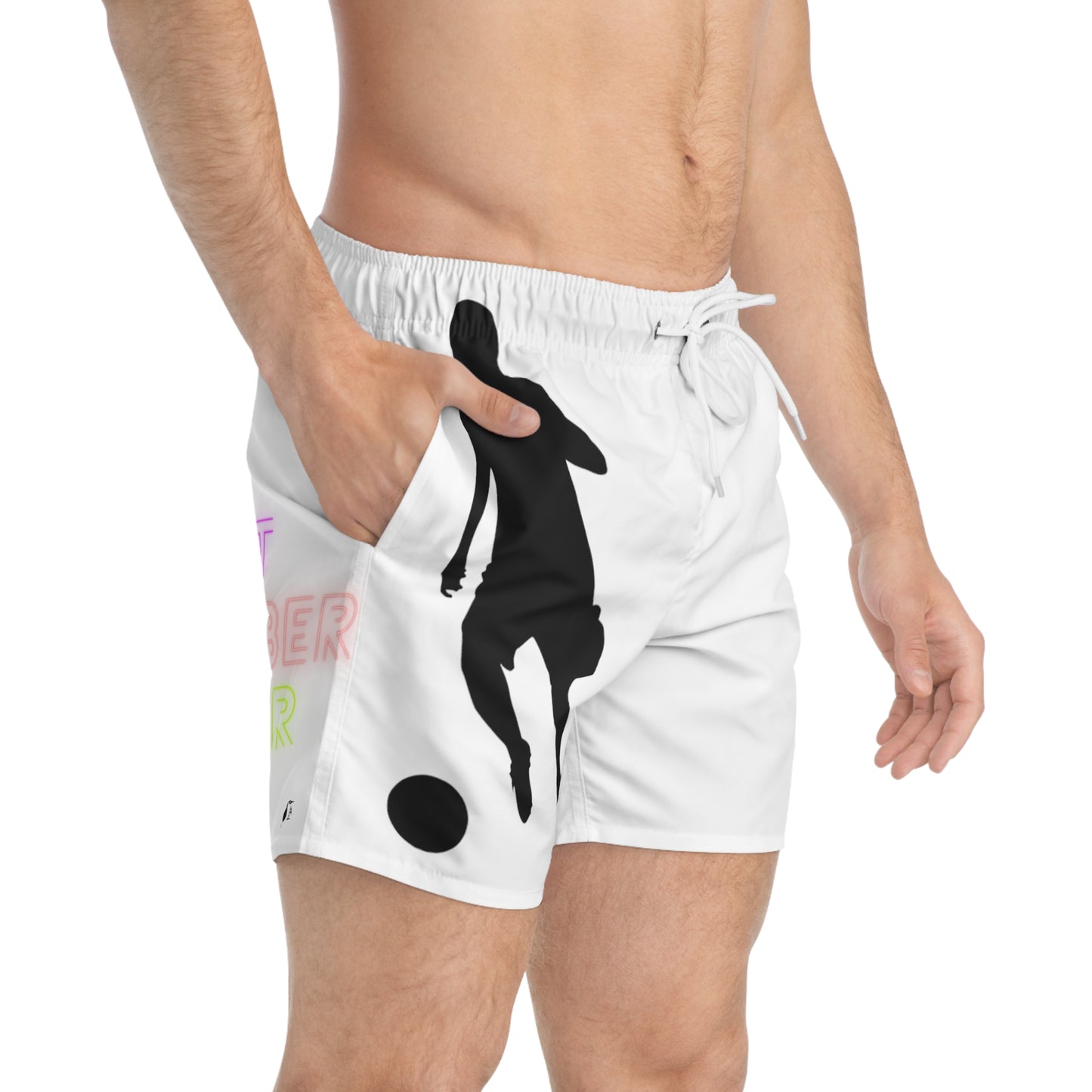 Swim Trunks: Soccer White