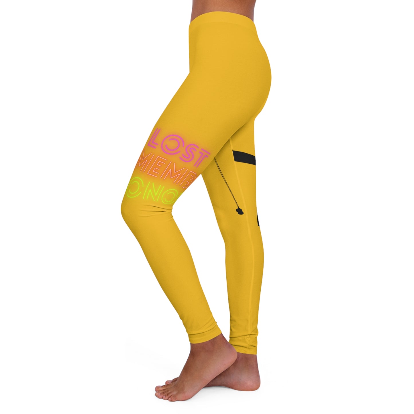 Women's Spandex Leggings: Fishing Yellow