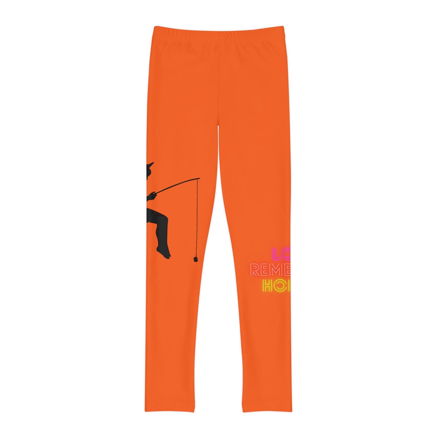 Youth Full-Length Leggings: Fishing Orange