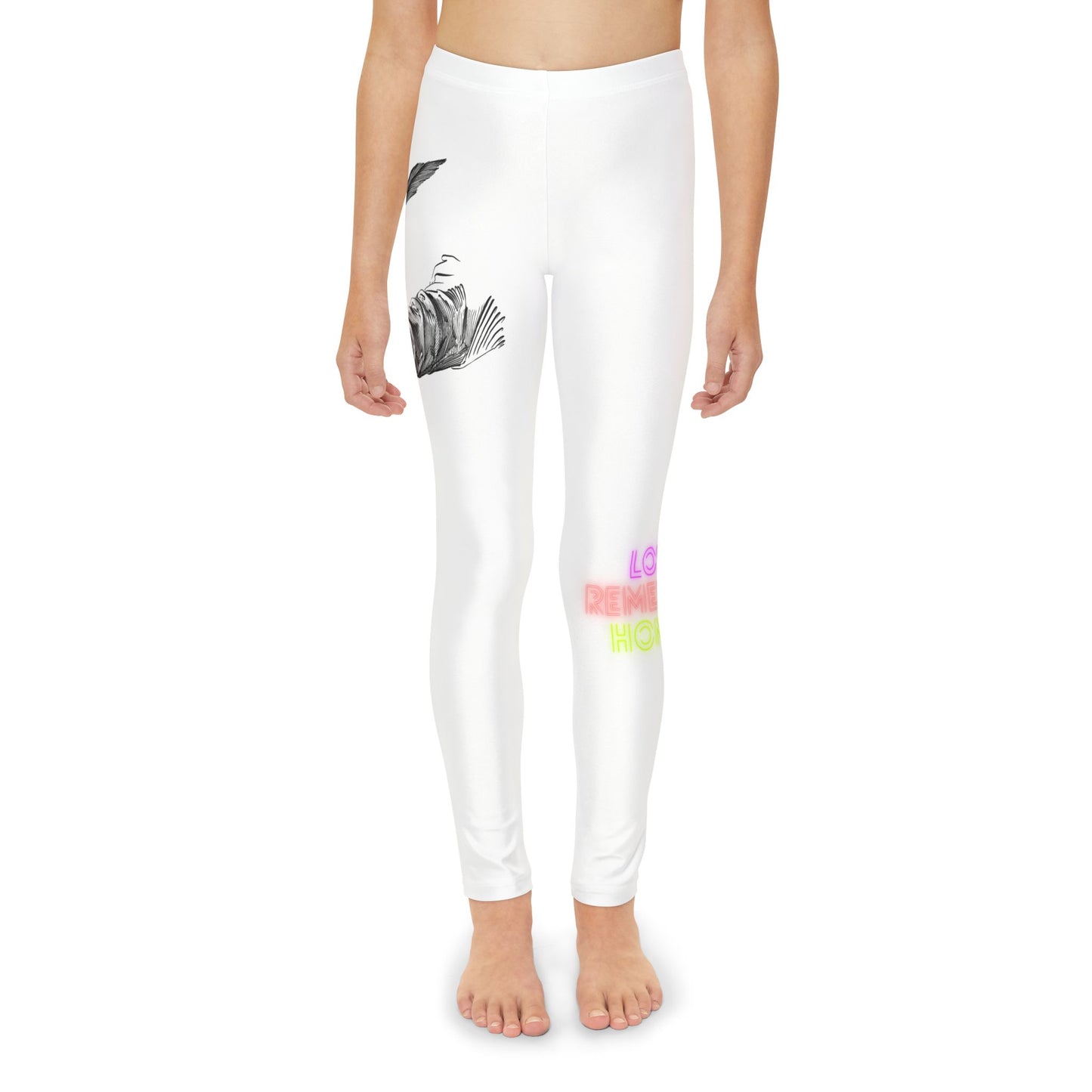 Youth Full-Length Leggings: Writing White