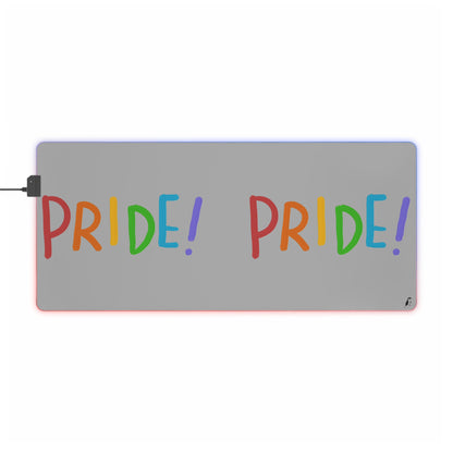 LED Gaming Mouse Pad: LGBTQ Pride Lite Grey